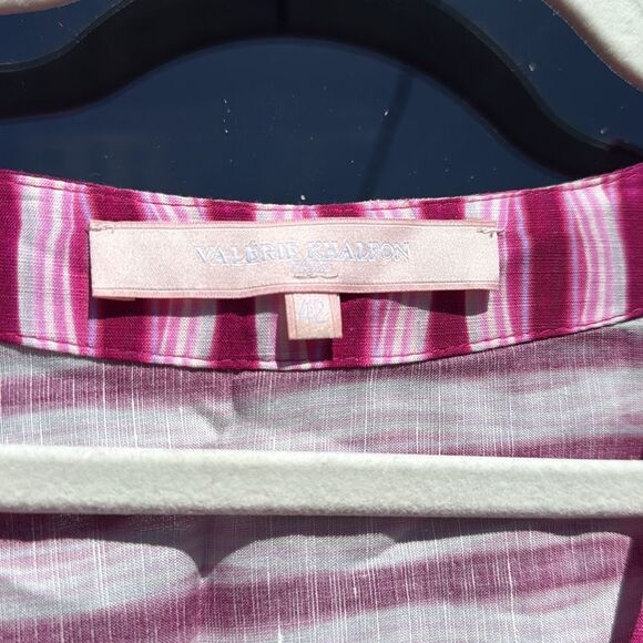 Pink and White Striped Kaftan Dress - Valerie Khalfon Size 42 - NEW - Picture 3 of 6